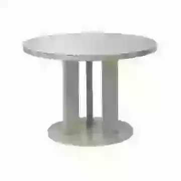 Modern Round Glass on Gloss Dining Table Choice of White or Latte